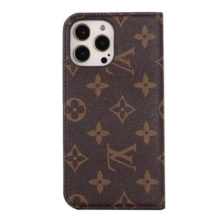 Louis Vuitton Brown Monogram Wallet iPhone 14 13 12 11 Pro Max Case