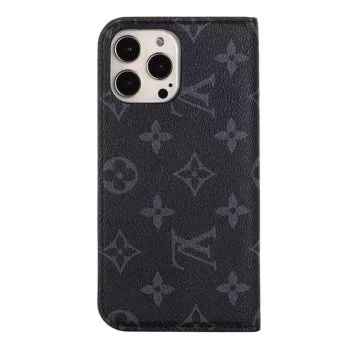 Louis Vuitton Black Monogram Wallet iPhone 12 11 Pro Max 13 14 Pro Case