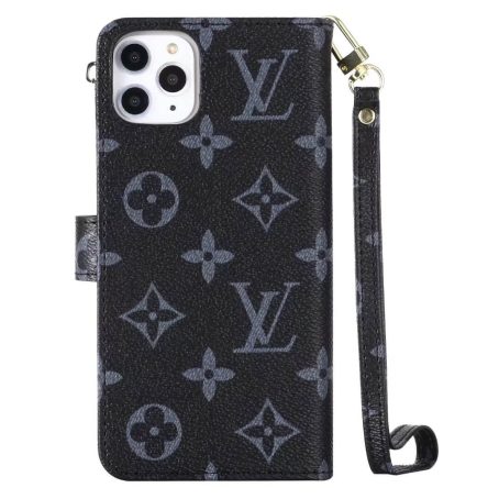 Louis Vuitton Black Monogram Zipper Wallet iPhone 14 13 12 11 Pro Max X XR 7 8 Plus Case