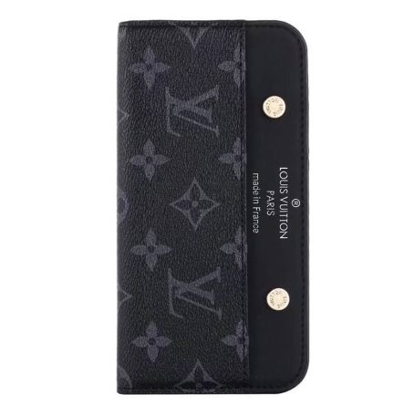Louis Vuitton Black Monogram Wallet iPhone 12 11 Pro Max 13 14 Pro Case