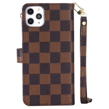 Louis Vuitton Brown Checkered Zipper Wallet iPhone 14/ 13/ 12/ 11 Pro Max Xs  Xr 8 Plus Case