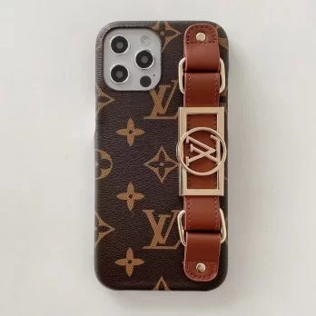 Louis Vuitton Dauphine mm Monogram Wrist band Case iPhone 15 14 13 Pro Max Xs Max XR 7 8 Plus