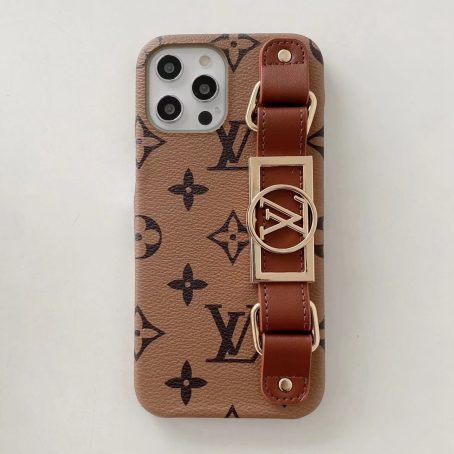 Louis Vuitton Dauphine mm Yellow Monogram Wrist band Case iPhone 13 14 15 Pro Max Xs Max XR 7 8 Plus