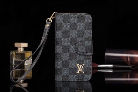 Louis Vuitton Black Checkered Wallet Case for iPhone 12 11 13 14 Pro Max Xs Max XR 7 8 Plus