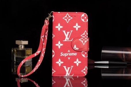 Louis Vuitton Red Monogram Wallet Case for iPhone 12 11 13 14 Pro Max Xs Max XR 7 8 Plus