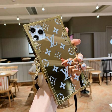 [CROSSBODY] Louis Vuitton Brown Eye Trunk Mirror Case for iPhone 7 8 Plus 13 Mini 12 11 14 Pro Max Xs Max XR
