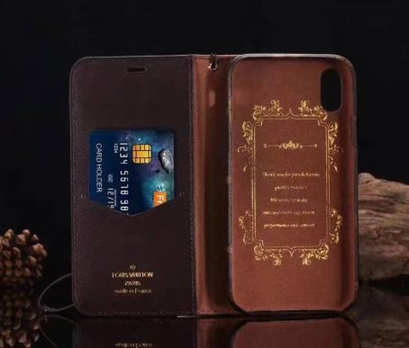 Louis Vuitton Brown Monogram Wallet Case for iPhone 14 13 11 12 Pro Max 12 13 Mini Max Xs Max XR 7 8 Plus