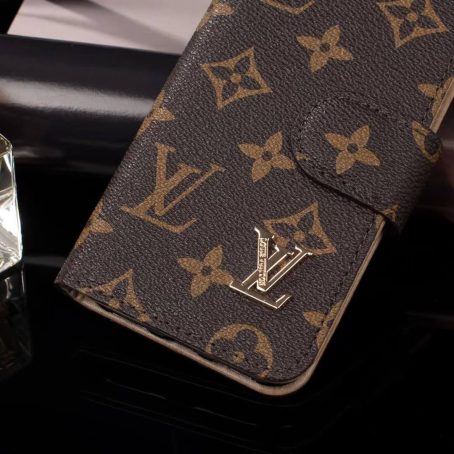 Louis Vuitton Brown Monogram Wallet Case for iPhone 12 11 13 14 Pro Max Xs Max XR 7 8 Plus