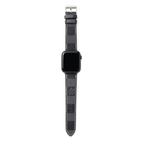 Louis Vuitton Apple Watch Band Straps Compatible iWatch 6 5 4 3 2 1 38mm 40mm 41mm 42mm 44mm 45mm Replacement Band - Black Check