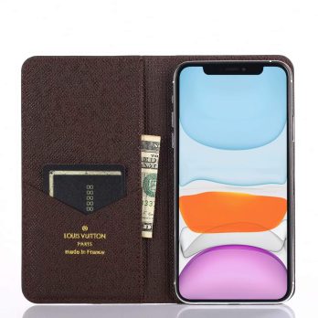 [CLASSIC]Louis Vuitton Brown Monogram Wallet Case for iPhone 12 11 13 14 Pro 12 13 Mini Max Xs Max XR 7 8 Plus