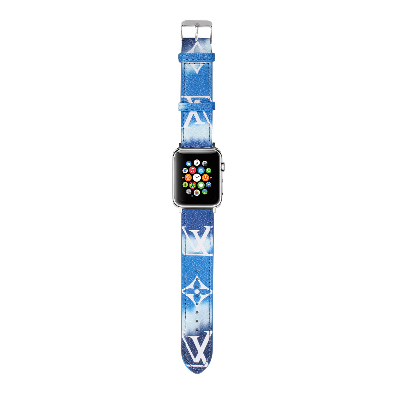 Louis Vuitton Apple Watch Band Straps Compatible iWatch 6 5 4 3 2 1 38mm  40mm 41mm 42mm 44mm 45mm Replacement Band - Beach Blue - Louis Vuitton Case