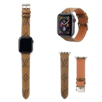 Louis Vuitton Apple Watch Band Straps Compatible iWatch 6 5 4 3 2 1 38mm 40mm 41mm 42mm 44mm 45mm Replacement Band - Yellow