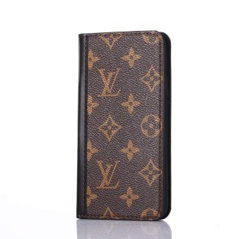 Louis Vuitton Brown Monogram Wallet Case for iPhone 12 11 13 14 15 Pro Max Xs Max XR 7 8 Plus