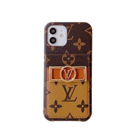 Louis Vuitton Dauphine mm Monogram Yellow Card Holder Case for iPhone 11 12 13 14 Pro Max