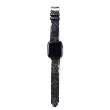 Louis Vuitton Apple Watch Band Straps Compatible iWatch 6 5 4 3 2 1 38mm 40mm 41mm 42mm 44mm 45mm Replacement Band - Black