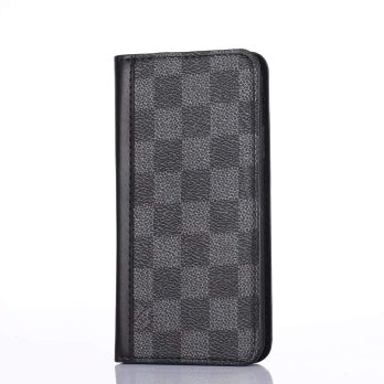 Louis Vuitton Black Checkered Wallet Case for iPhone 15 14 12 11 13 Pro Max Xs Max XR 7 8 Plus