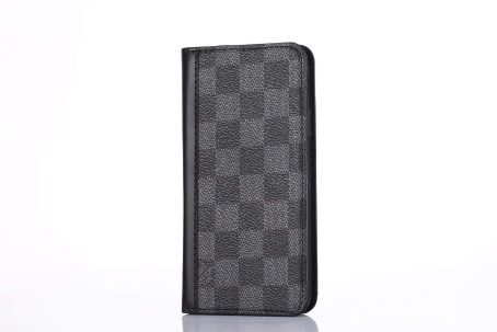 Louis Vuitton Black Checkered Wallet Case for iPhone 15 14 12 11 13 Pro Max Xs Max XR 7 8 Plus