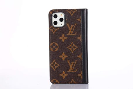 Louis Vuitton Brown Monogram Wallet Case for iPhone 12 11 13 14 15 Pro Max Xs Max XR 7 8 Plus