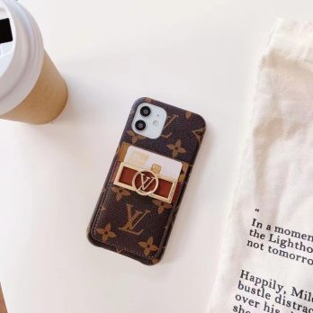 Louis Vuitton Dauphine mm Monogram Brown Card Holder Case for iPhone 11 12 13 14 15 Pro Max