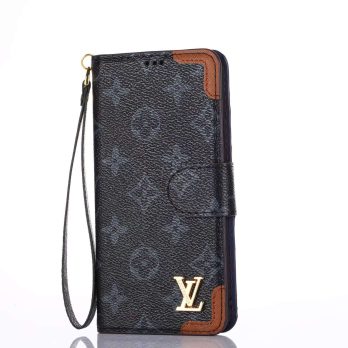 Louis Vuitton Vintage Eclipse Monogram Wallet Case for iPhone 12 11 13 14 15 Pro Max Xs Max XR 7 8 Plus 13 Mini