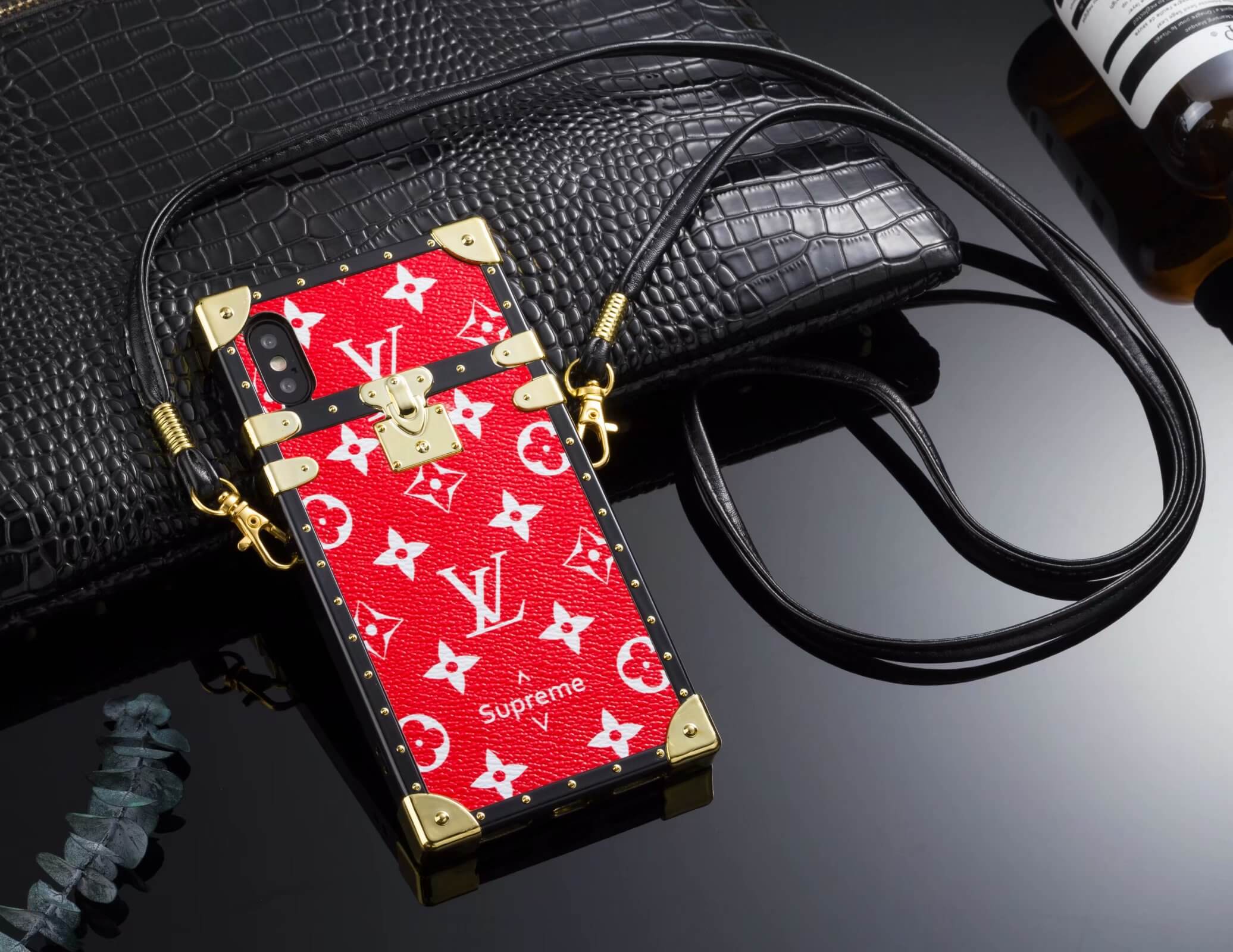 Louis Vuitton Eye Trunk Case for iPhone 7 8 Plus 13 14 15 Pro Max Mini 12  11 Pro Max Xs Max XR - Red Supreme - Louis Vuitton Case