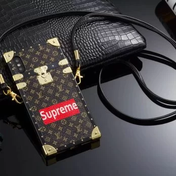 Louis Vuitton Eye Trunk Case for iPhone 7 8 Plus 13 14 15 Pro Max Mini 12 11 Pro Max Xs Max XR - Brown Supreme