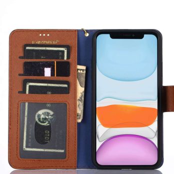 Louis Vuitton Vintage Brown Checkered Wallet Case for iPhone 12 11 13 Pro Max Xs Max XR 7 8 Plus 12 Mini