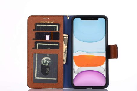 Louis Vuitton Vintage Brown Small Monogram Wallet Case for iPhone 14 13 Mini 12 11 13 Pro Max Xs Max XR 7 8 Plus