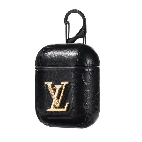 Louis Vuitton Empreinte Leather with Metal LV Airpods Pro 1 2 3 Case - Black