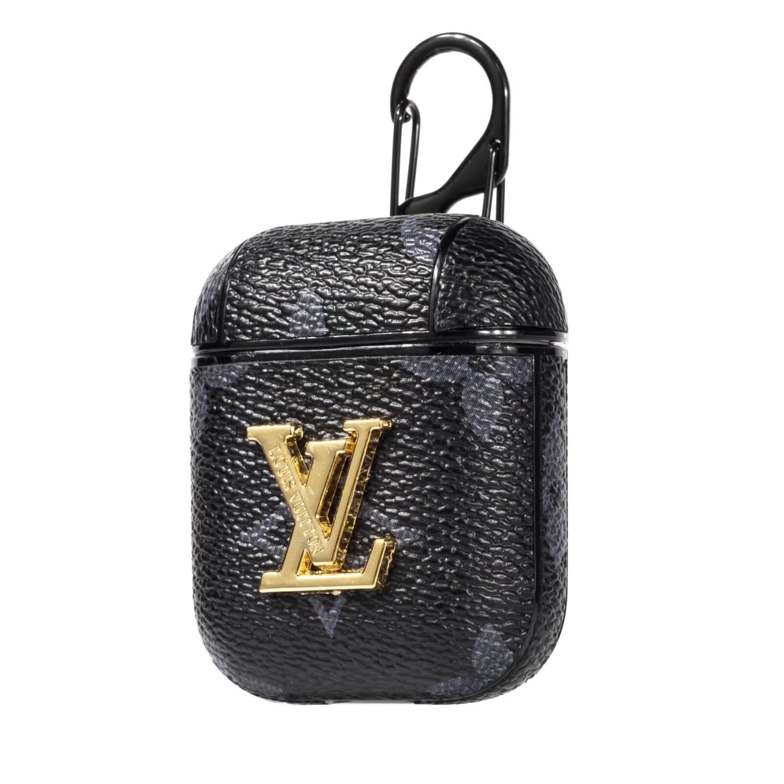 Louis Vuitton Black Monogram with Metal LV Airpods Pro 1 2 3 Case