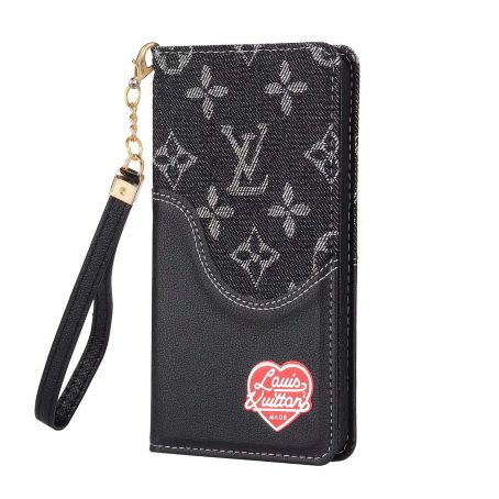 Louis Vuitton Valentine's Day Limited Wallet Case iPhone 13 Pro Max 12 11 Pro Max Xs XR 7 8 Plus - Black