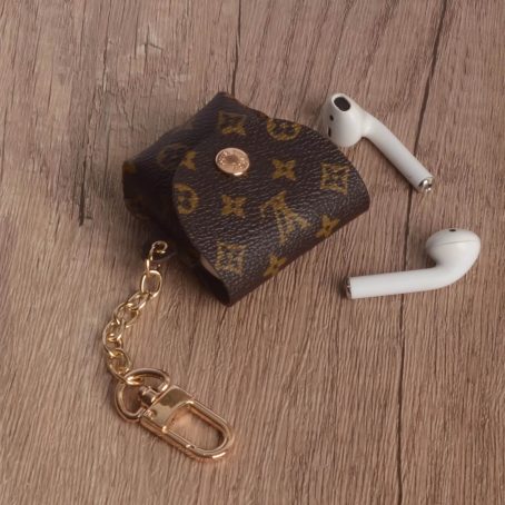 Louis Vuitton Leather Case Protective Cover Airpods Pro 1 2 3 - Small LV