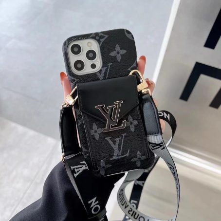 [HOT] Louis Vuitton Eclipse Monogram Back Wallet Case iPhone 15 14 13 12 11 Pro Max