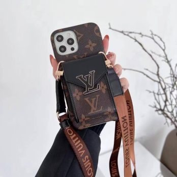 [HOT] Louis Vuitton Black Monogram Back Wallet Case iPhone 15 14 13 12 11 Pro Max