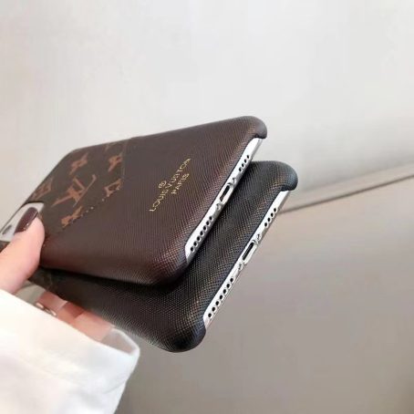 Louis Vuitton Eclipse Slim Card Holder Case for iPhone 14 13 12 11 Pro Max Xs 7 8 Plus