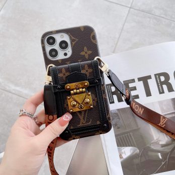 [Vintage] Louis Vuitton Black Monogram Back Metal Wallet Case iPhone 15 14 13 Pro Max Xs Max
