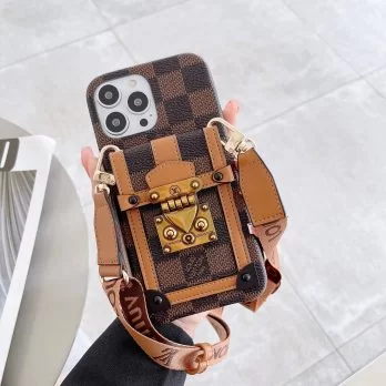 [Vintage] Louis Vuitton Damier Ebene Back Metal Wallet Case iPhone 15 14 13 Pro Max