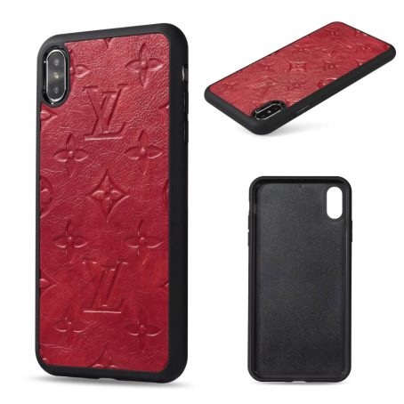 [Embossed]Louis Vuitton Red Monogram Leather Slim Case for Samsung Galaxy S22 Ultra S21 Plus S20 Ultra Note 10 Plus Note 20 Ultra