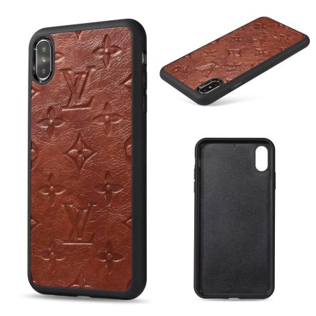 [Embossed]Louis Vuitton Brown Monogram Leather Slim Case for Samsung Galaxy S22 Ultra S21 Plus S20 Ultra Note 10 Plus Note 20 Ultra