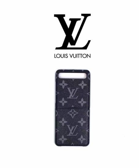Louis Vuitton Eclipse Leather Protective  Case for Samsung Galaxy  Z Flip 3/ Z Flip 1 2/ Z Fold 2/ Z Fold 3