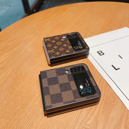 Louis Vuitton Black Monogram Leather Protective Case for Samsung Galaxy Z Flip 3, Z Fold 3
