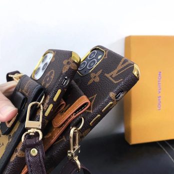 Louis Vuitton Dauphine mm Black Monogram Card Holder Case iPhone 15 13 14 Pro Max Xs Max XR 7 8 Plus 12 Pro Max