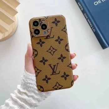 Louis Vuitton Yellow Monogram Plating Edge Thin Case for iPhone 15 11 12 13 14 Pro Max Xs XR 7 8 Plus