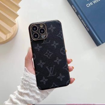 Louis Vuitton Eclipse Monogram Plating Edge Thin Case for iPhone 15 11 12 13 14 Pro Max Xs XR 7 8 Plus