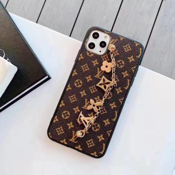 Louis Vuitton Mini Brown Monogram Wrist band Case iPhone 15 14 13 Pro Max Xs Max XR 7 8 Plus 12 13 Mini