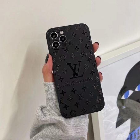 Louis Vuitton Monogram Thin Black TPU Case for iPhone 11 12 13 14 15 Pro Max Xs XR 8 7 Plus