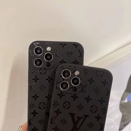 Louis Vuitton Monogram Thin Black TPU Case for iPhone 11 12 13 14 15 Pro Max Xs XR 8 7 Plus