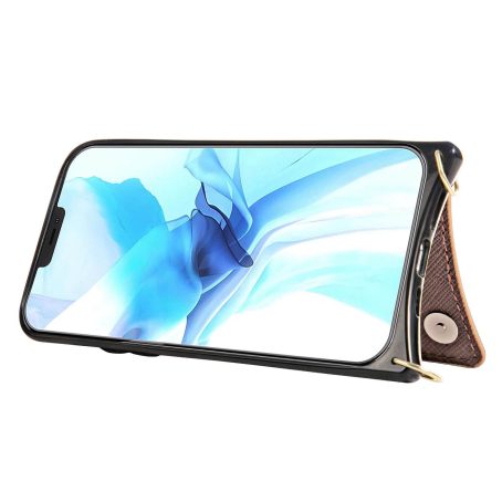 [Crossbody] Louis Vuitton Damier Ebene Back Flip Wallet Case iPhone 14 13 Pro Max Xs Max XR 7 8 Plus 13 12 Mini