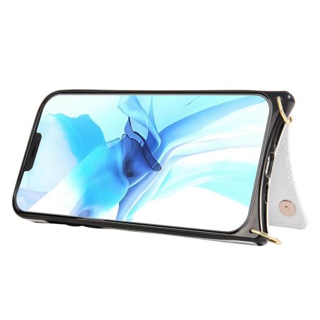 [Crossbody] Louis Vuitton White Canvas Back Flip Wallet Case iPhone 13 14 Pro Max Xs Max XR 7 8 Plus 12 13 Mini