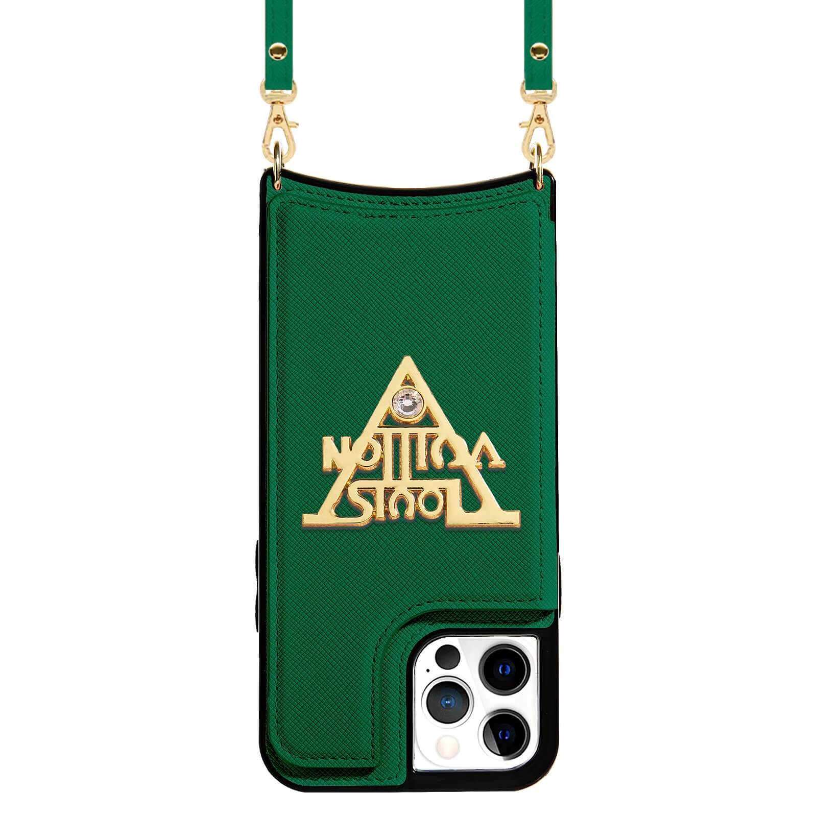 Crossbody] Louis Vuitton Green Canvas Back Flip Wallet Case iPhone 13 14  Pro Max Xs Max XR 7 8 Plus 12 13 Mini - Louis Vuitton Case